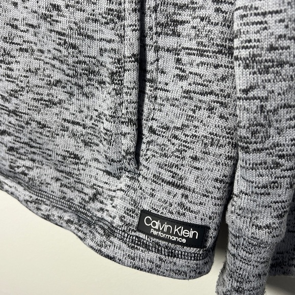 Calvin Klein Performance Full Zip Sweater Thumbholes Black Grey Warm - Picture 4 of 11